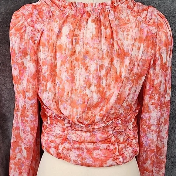Anthropologie Vibrant Long Skeeve Cropped Blouse New With Tags Size M - Picture 9 of 10